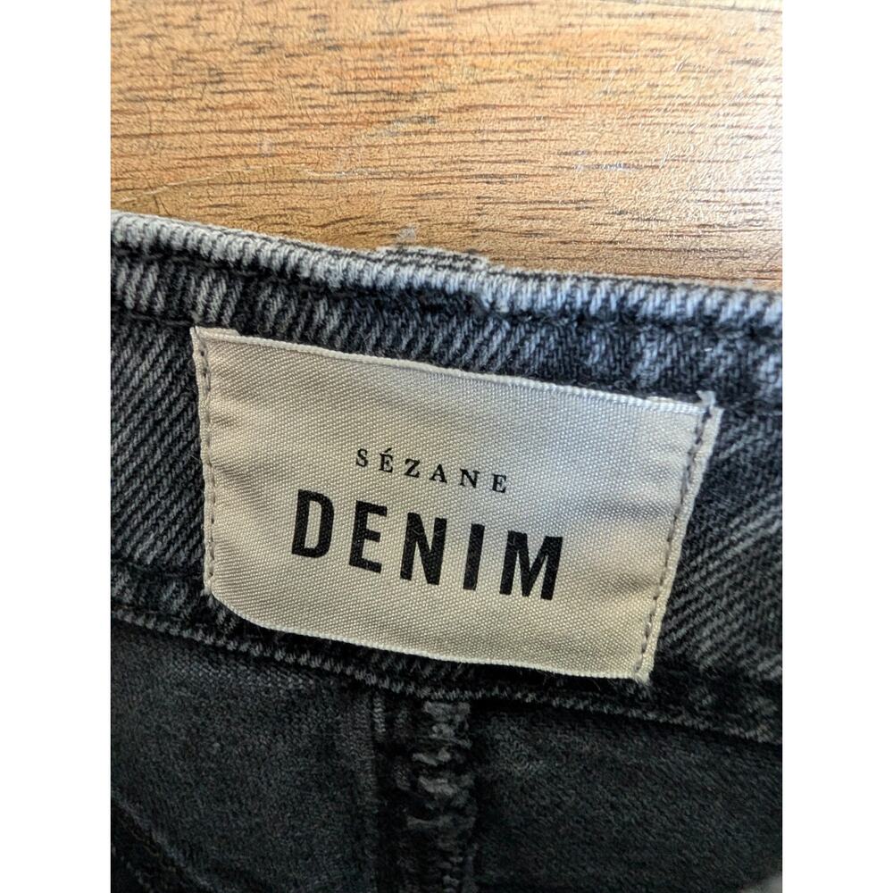 NWT Sézane Le Crop Jeans Womens 34 Dark Gray Denim Stretch Relaxed Fit Wide Leg - Picture 4 of 7